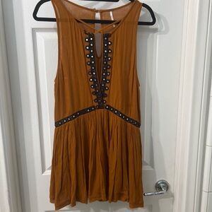 Free People Boho Mini Dress - Burnt Orange